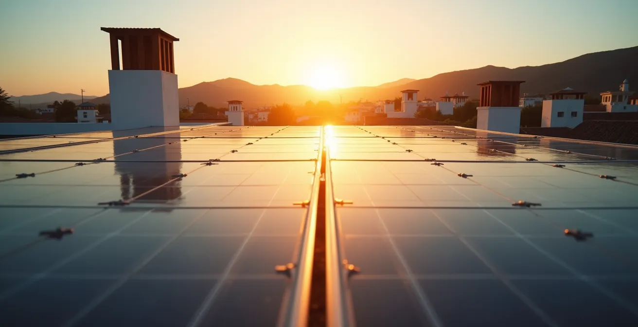 Diagrama comparativo de producción solar orientación Este-Oeste versus Sur durante el día